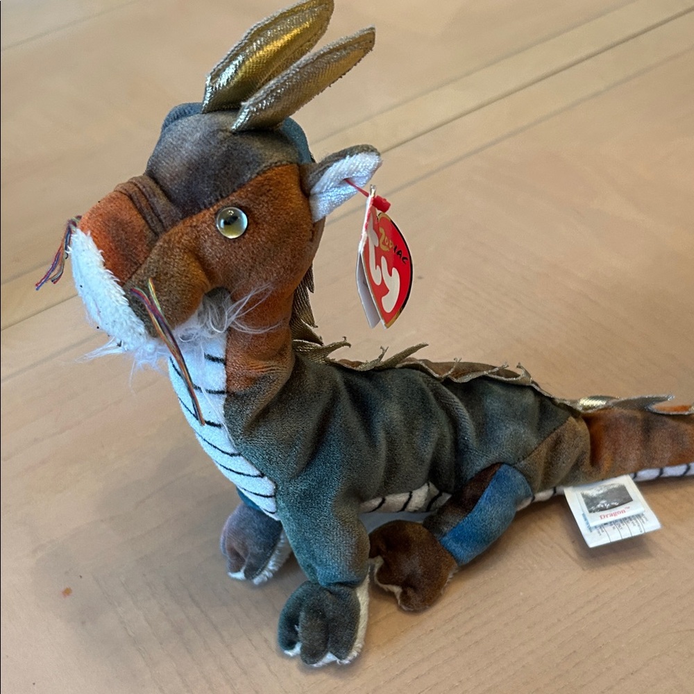 Ty Beanie Baby Dragon Zodiac 2001 rare collectible multicolor